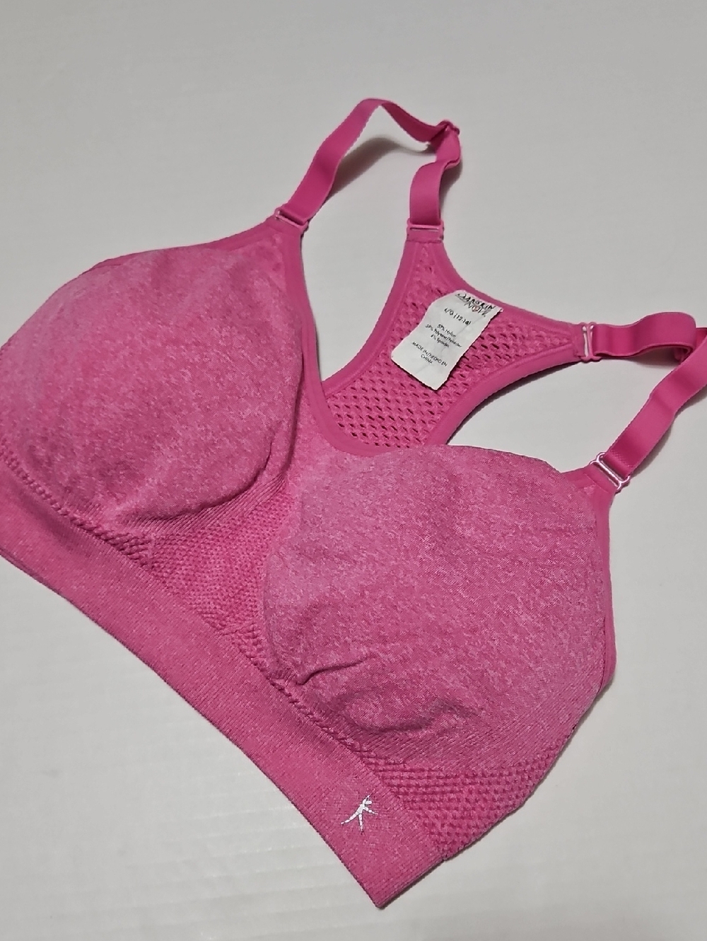 Danskin Now Women's Pink Seamless Padded Racerback Sports Bra Size L 12-14